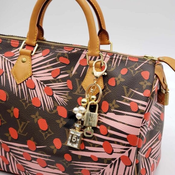 Authentic Louis Vuitton Lock & Key with unbranded Perfume Bottle Bagcharm - Picture 9 of 11